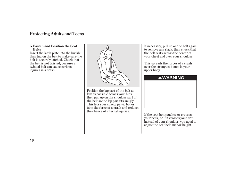 Protecting adults and teens | HONDA 2013 Ridgeline User Manual | Page 24 / 424