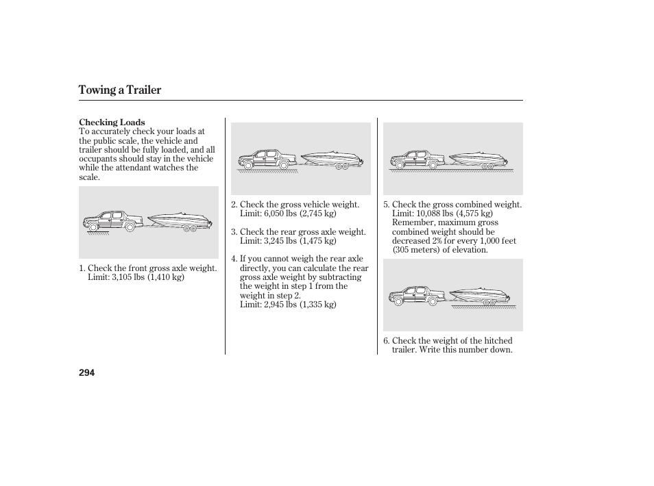 Towing a trailer | HONDA 2013 Ridgeline User Manual | Page 302 / 424