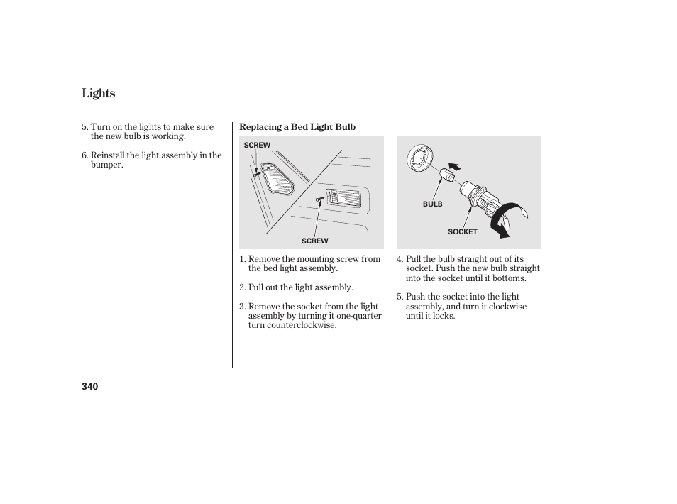 Lights | HONDA 2013 Ridgeline User Manual | Page 348 / 424