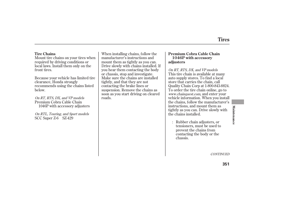 Tires | HONDA 2013 Ridgeline User Manual | Page 359 / 424