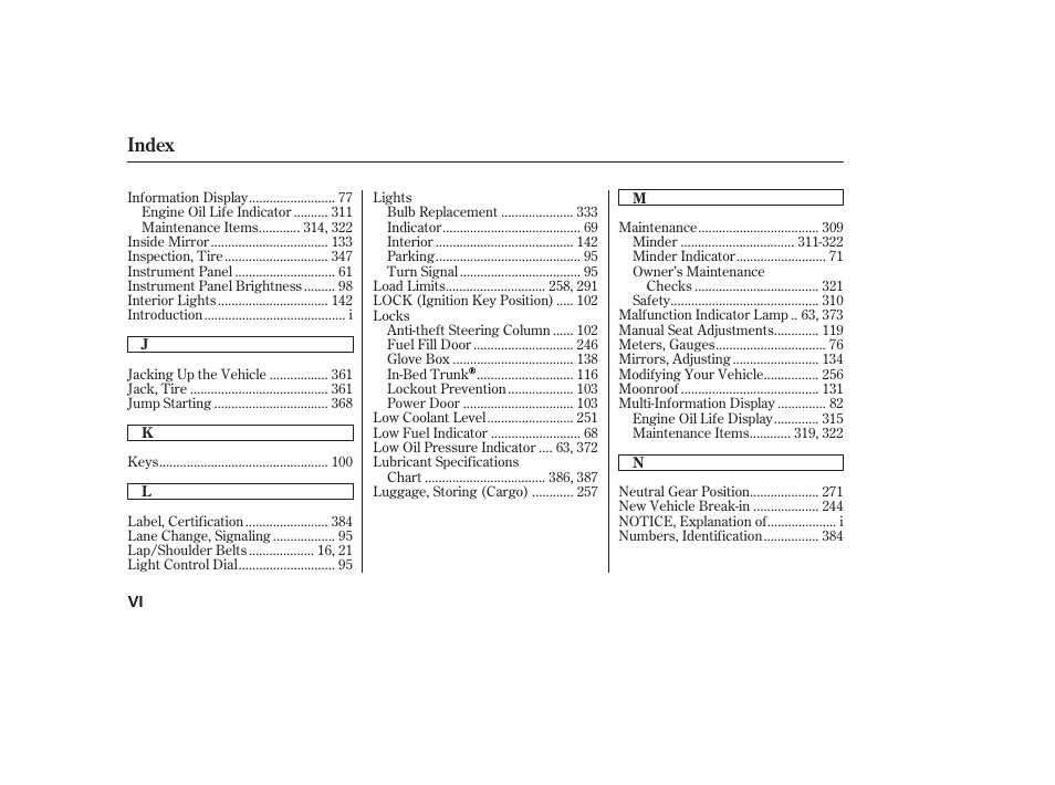 Index | HONDA 2013 Ridgeline User Manual | Page 419 / 424