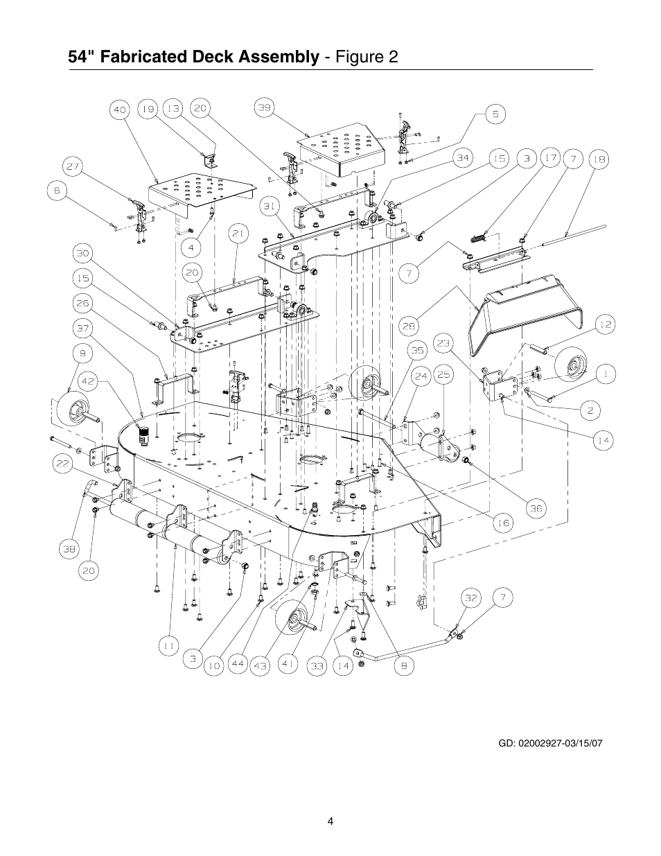 54" fabricated deck assembly - figure 2 | Cub Cadet 53AI8CTW750 User Manual | Page 4 / 28