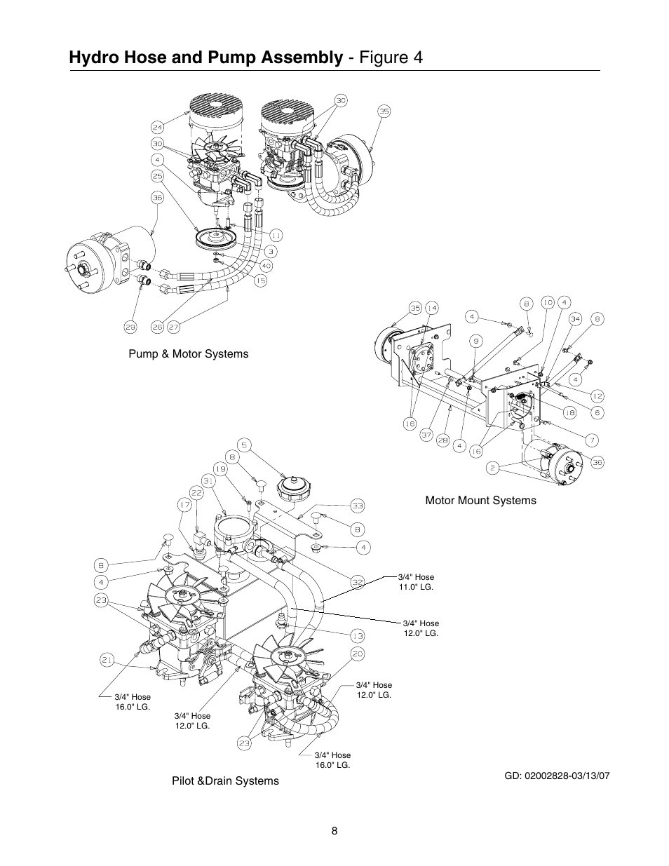 Hydro hose and pump assembly, Figure 4 | Cub Cadet 53AI8CTW750 User Manual | Page 8 / 28