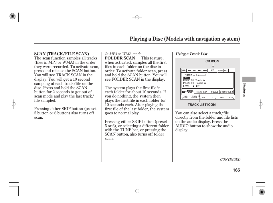 Playing a disc (models with navigation system) | HONDA 2011 Civic Hybrid User Manual | Page 171 / 374