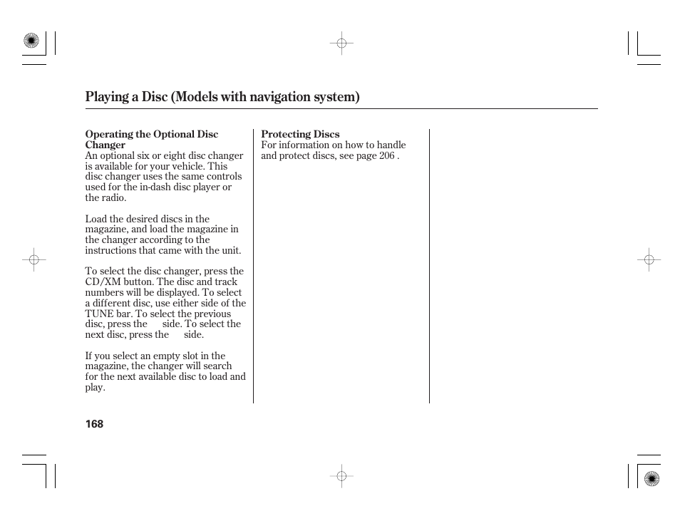 Playing a disc (models with navigation system) | HONDA 2011 Civic Hybrid User Manual | Page 174 / 374