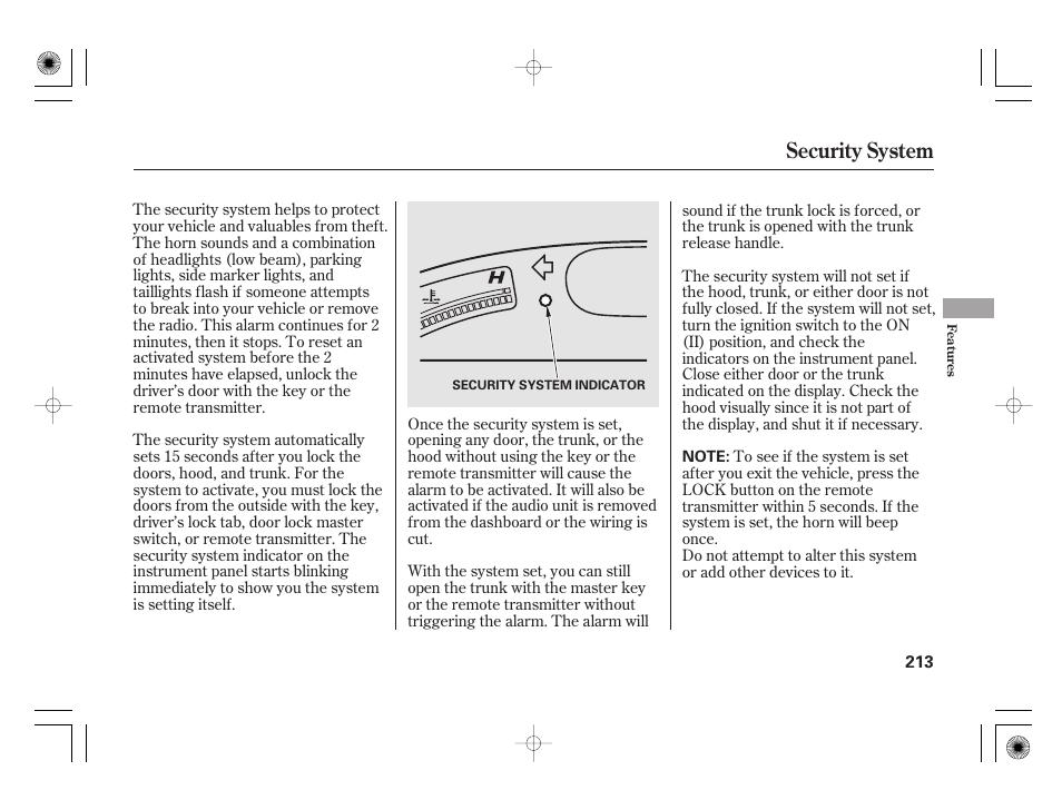 Security system | HONDA 2011 Civic Hybrid User Manual | Page 219 / 374