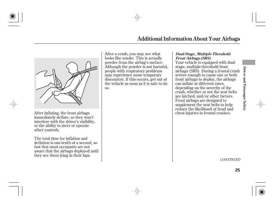 Additional information about your airbags | HONDA 2011 Civic Hybrid User Manual | Page 31 / 374