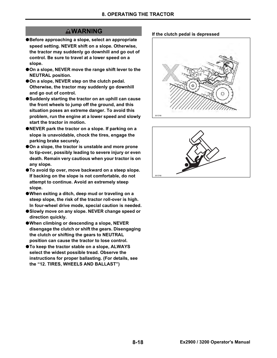 Warning | Cub Cadet EX3200 User Manual | Page 59 / 134