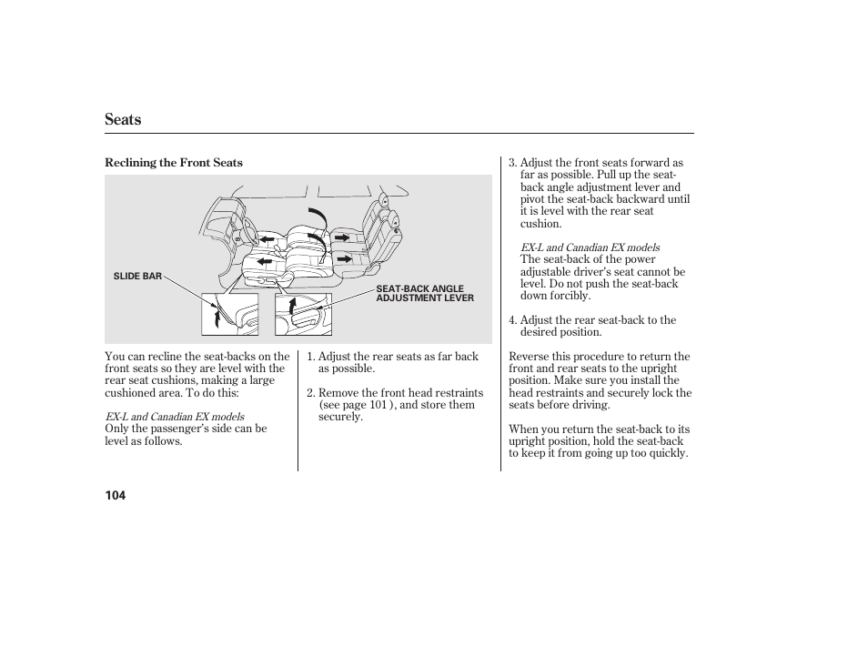 Seats | HONDA 2010 CR-V User Manual | Page 110 / 446