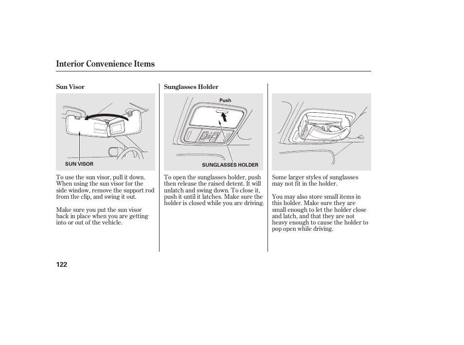 Interior convenience items | HONDA 2010 CR-V User Manual | Page 128 / 446