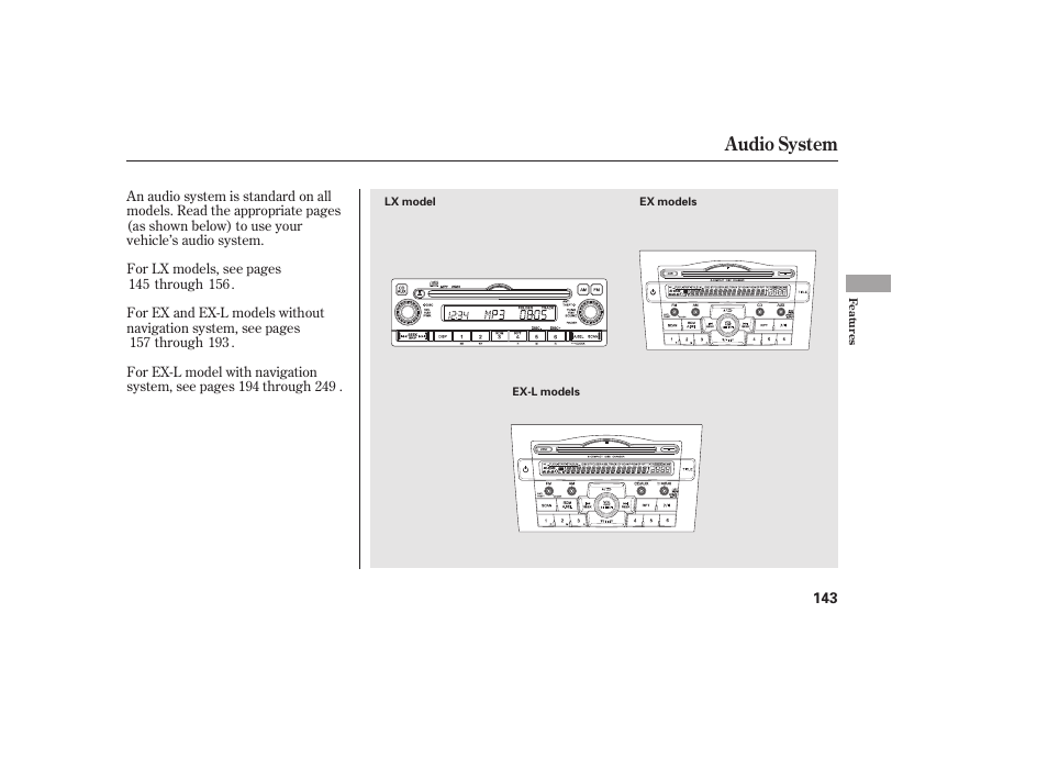 Audio system | HONDA 2010 CR-V User Manual | Page 149 / 446