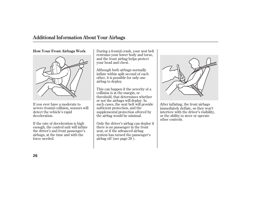 Additional information about your airbags | HONDA 2010 CR-V User Manual | Page 32 / 446