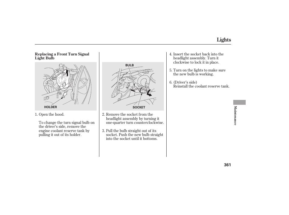 Lights | HONDA 2010 CR-V User Manual | Page 367 / 446