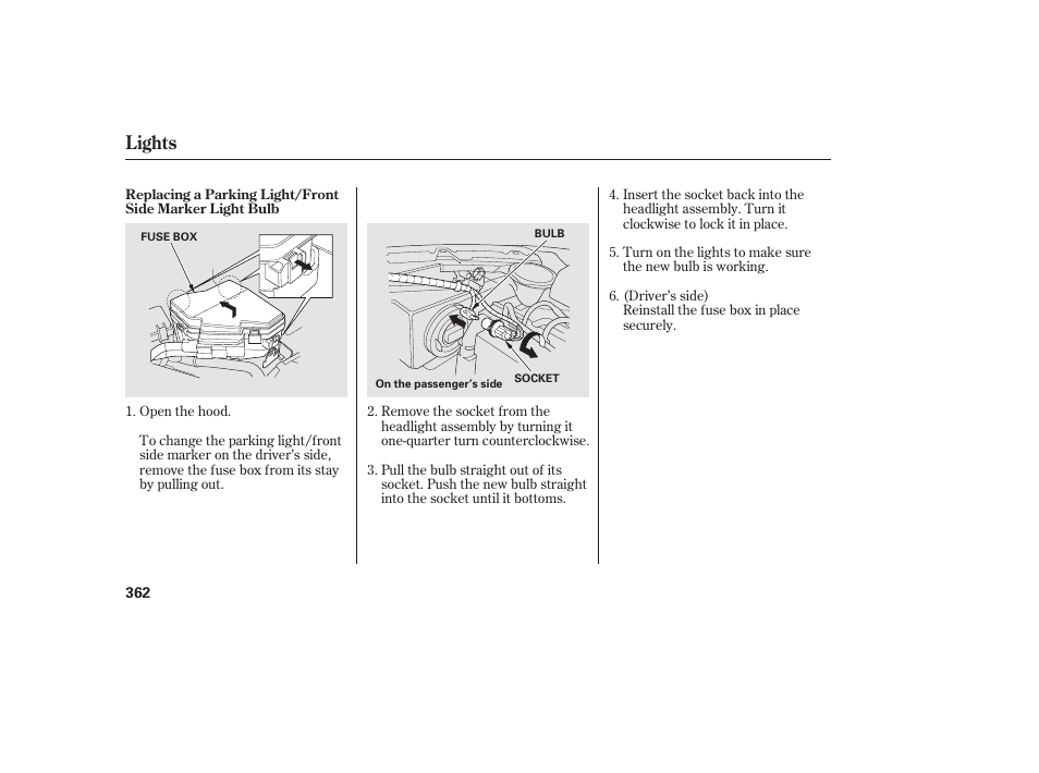 Lights | HONDA 2010 CR-V User Manual | Page 368 / 446