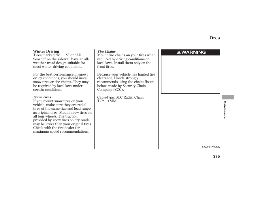 Tires | HONDA 2010 CR-V User Manual | Page 381 / 446