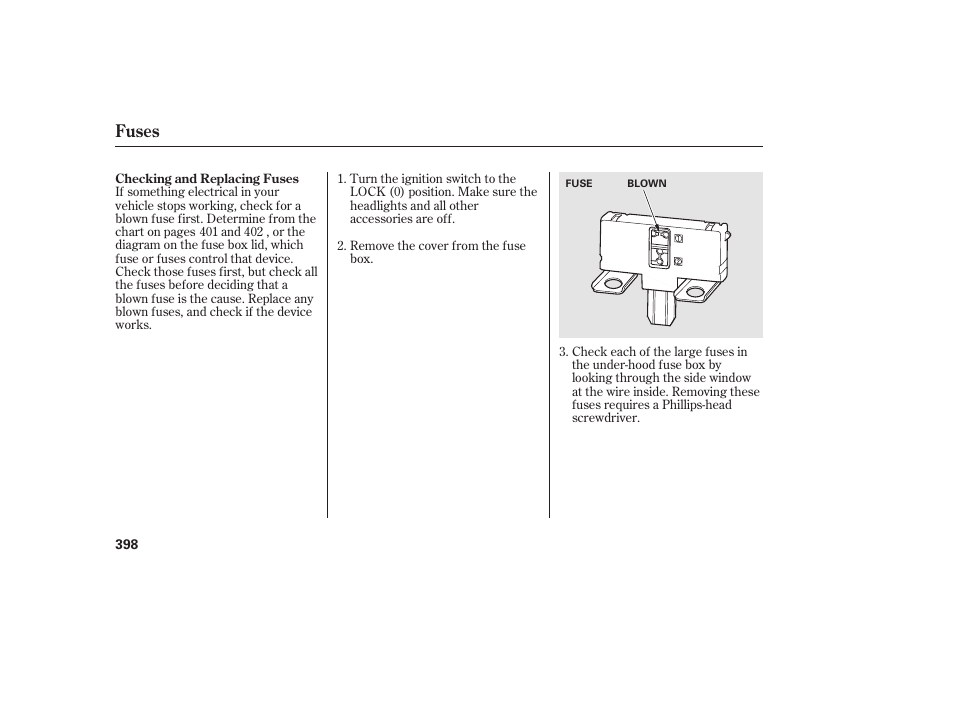 Fuses | HONDA 2010 CR-V User Manual | Page 404 / 446