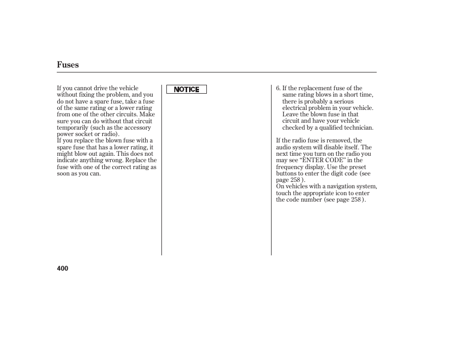 Fuses | HONDA 2010 CR-V User Manual | Page 406 / 446