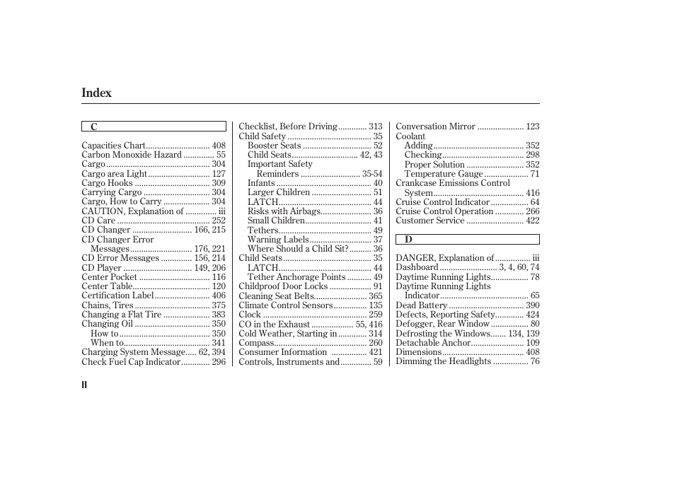 Index | HONDA 2010 CR-V User Manual | Page 434 / 446