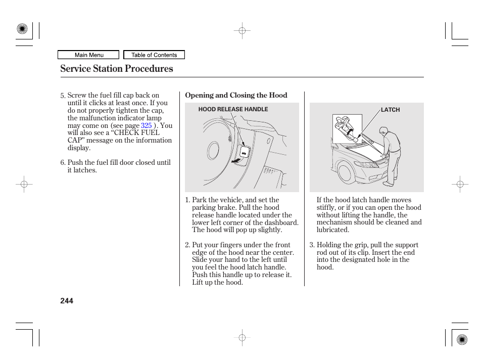 Service station procedures | HONDA 2010 Civic Hybrid User Manual | Page 247 / 368