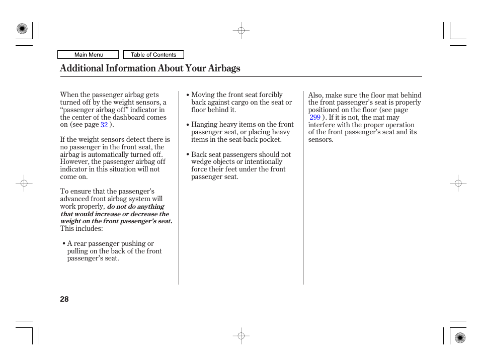 Additional information about your airbags | HONDA 2010 Civic Hybrid User Manual | Page 31 / 368