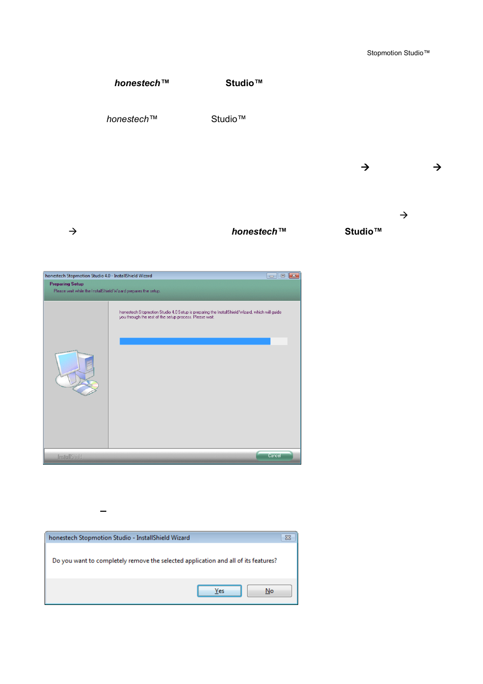 Uninstalling, Honestech™ stopmotion studio™ 4.0 | Honestech Stopmotion Studio 4.0 User Manual | Page 11 / 46