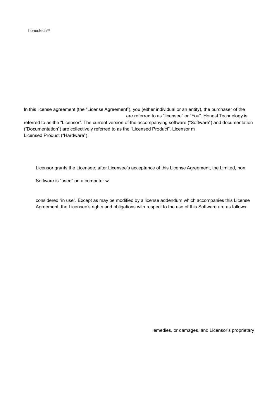 End user license agreement | Honestech Stopmotion Studio 4.0 User Manual | Page 2 / 46