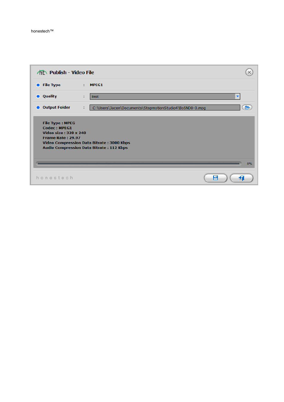 Mpeg1, mpeg2, and hd mpeg settings | Honestech Stopmotion Studio 4.0 User Manual | Page 40 / 46