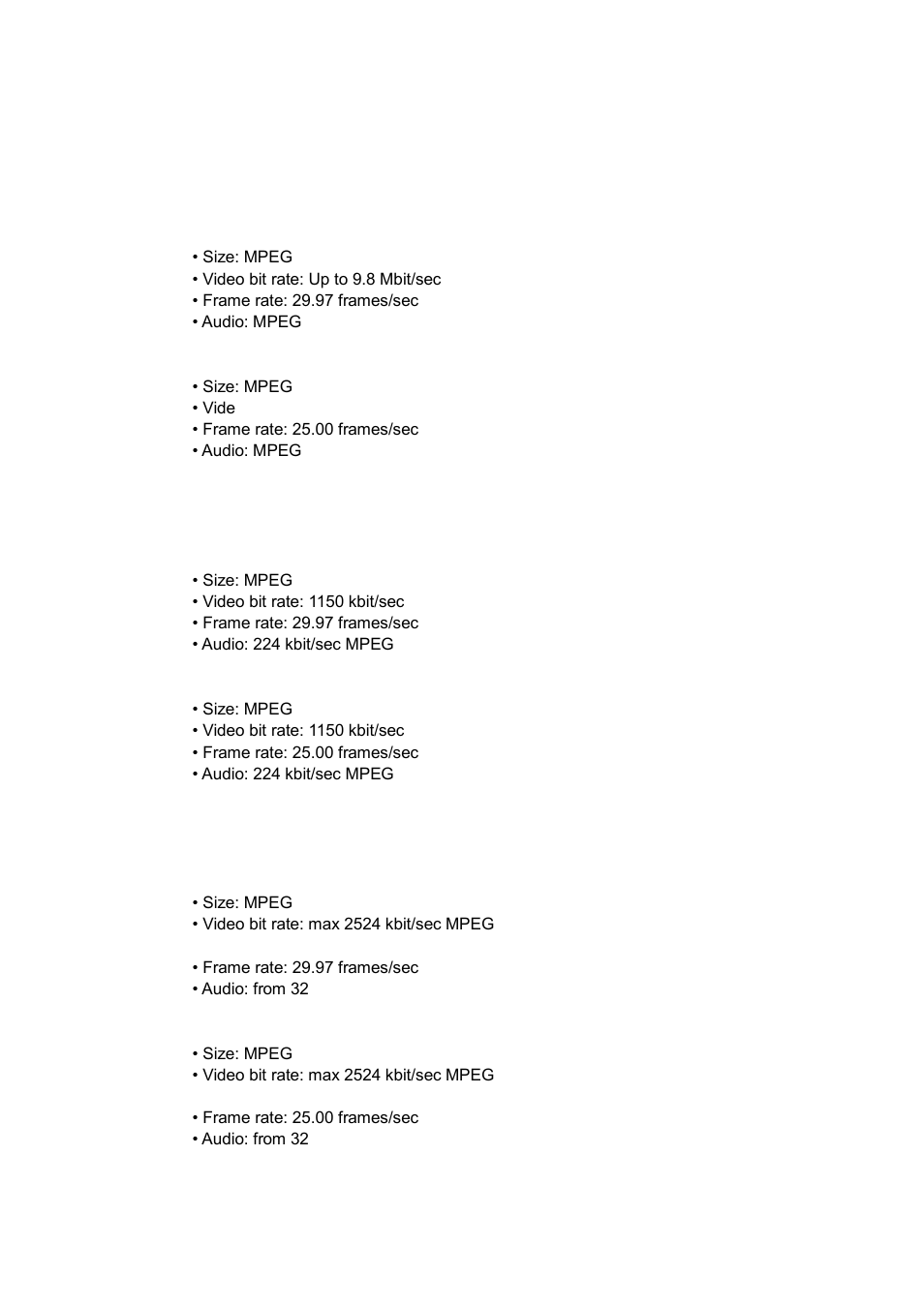 Output specification | Honestech VHS to DVD 2.0 Deluxe User Manual | Page 36 / 39