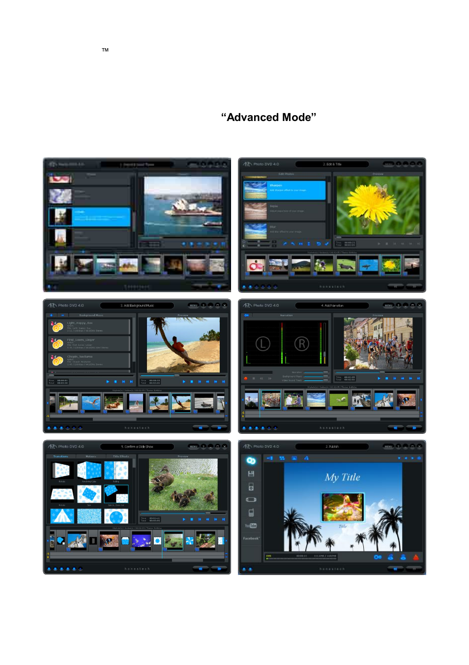 Advanced mode | Honestech Photo DVD 4.0 User Manual | Page 42 / 92