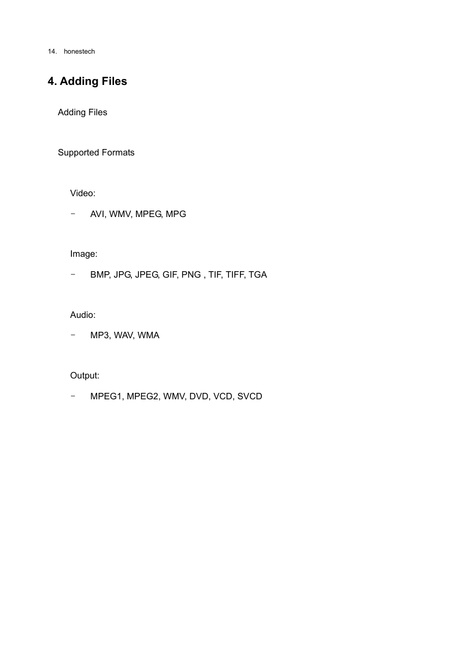 Adding files | Honestech Rapid Video Blogger User Manual | Page 14 / 61