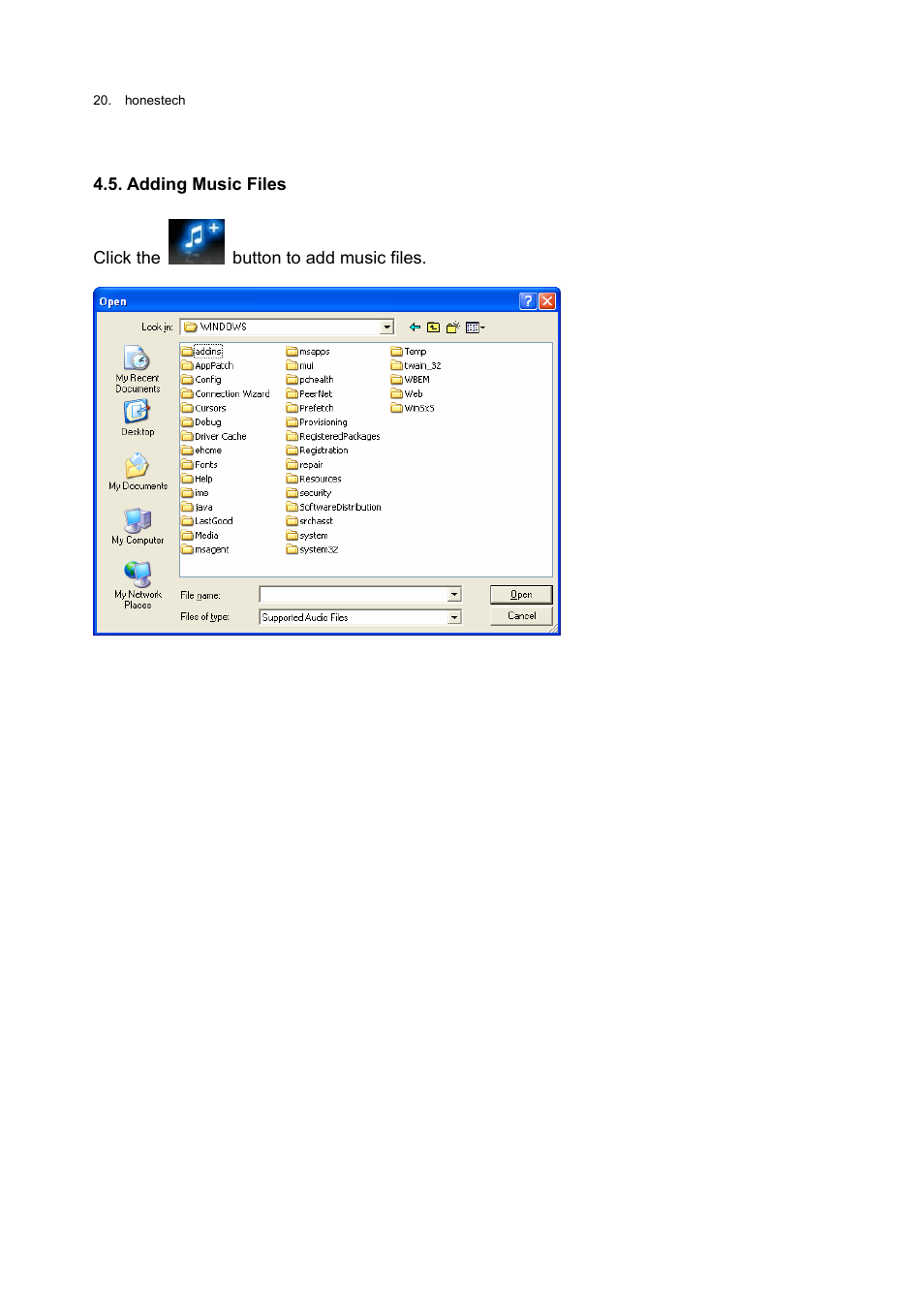 Adding music files | Honestech Rapid Video Blogger User Manual | Page 20 / 61