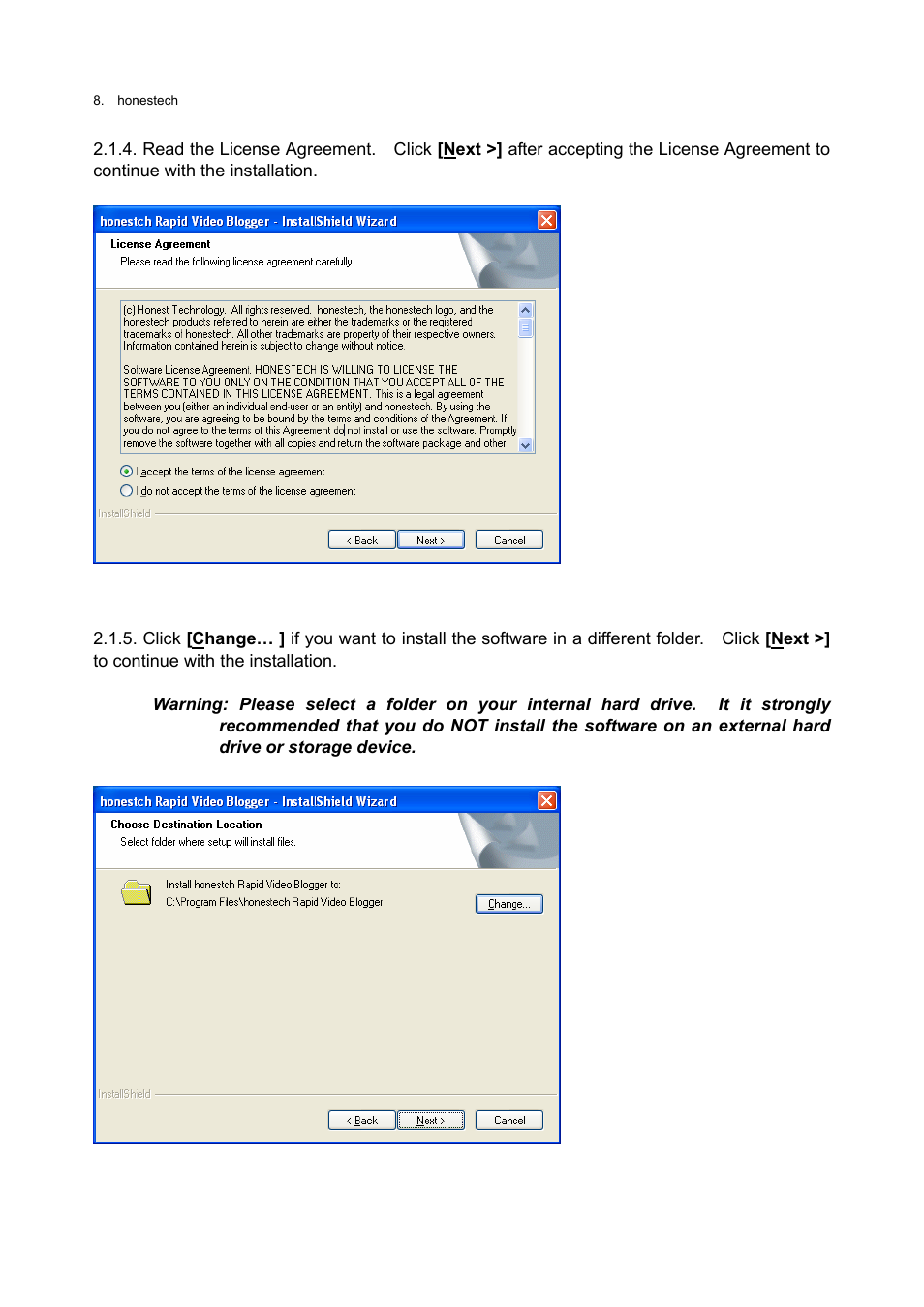 Honestech Rapid Video Blogger User Manual | Page 8 / 61
