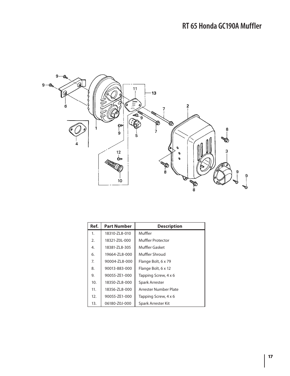 Muffler | Cub Cadet FT 24 User Manual | Page 17 / 40