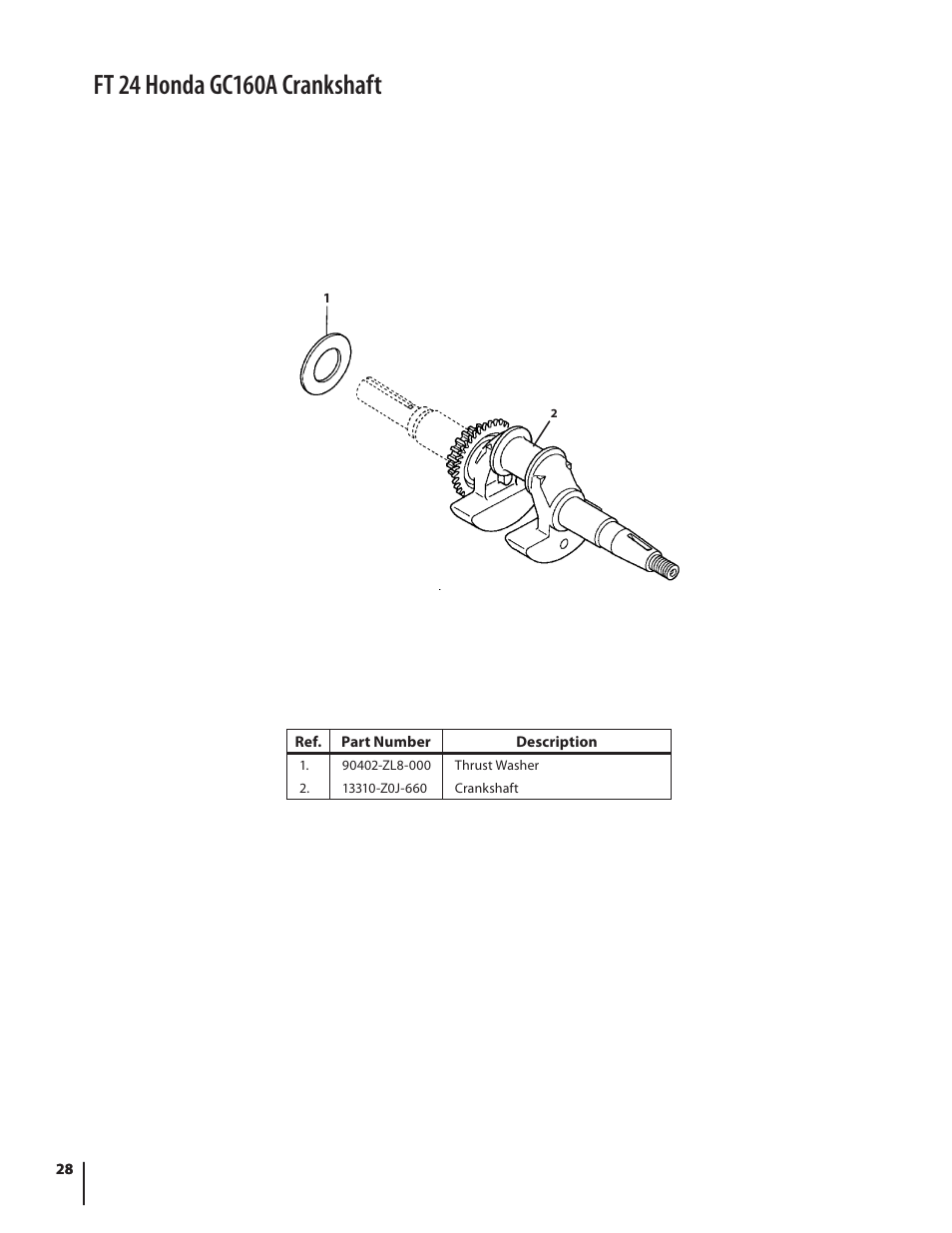 Crankshaft | Cub Cadet FT 24 User Manual | Page 28 / 40