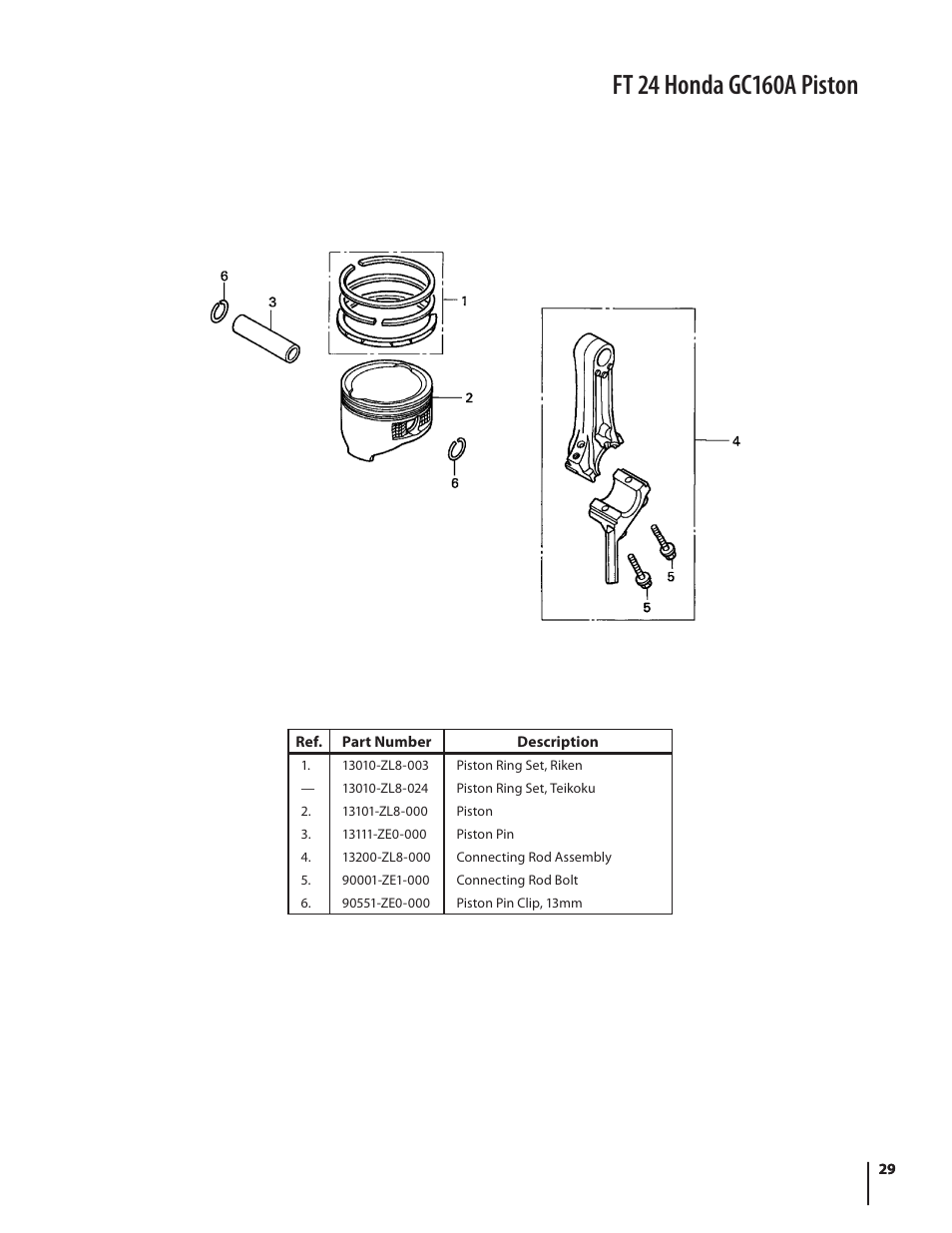 Piston • connecting rod | Cub Cadet FT 24 User Manual | Page 29 / 40