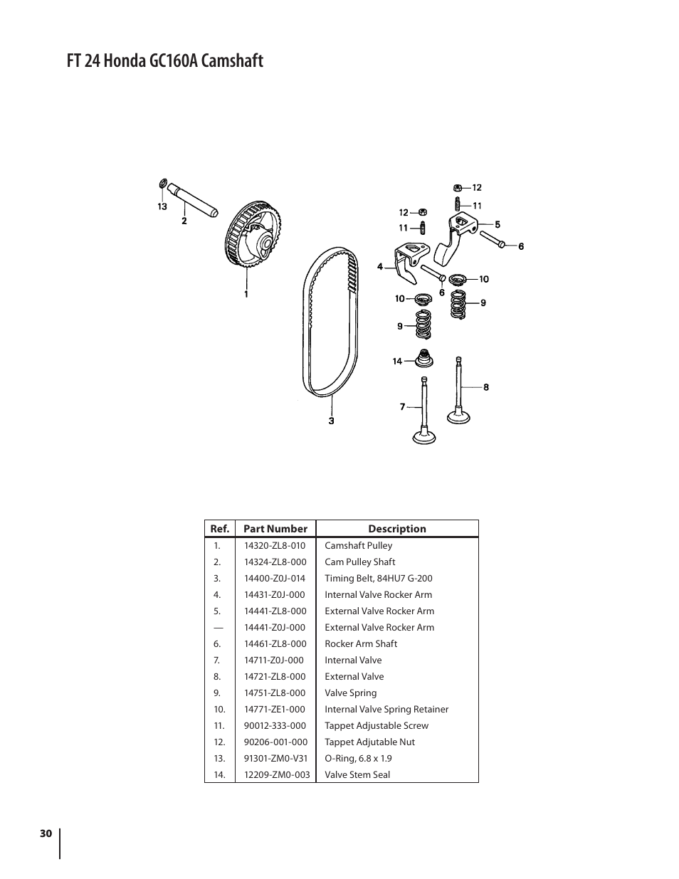 Camshaft | Cub Cadet FT 24 User Manual | Page 30 / 40