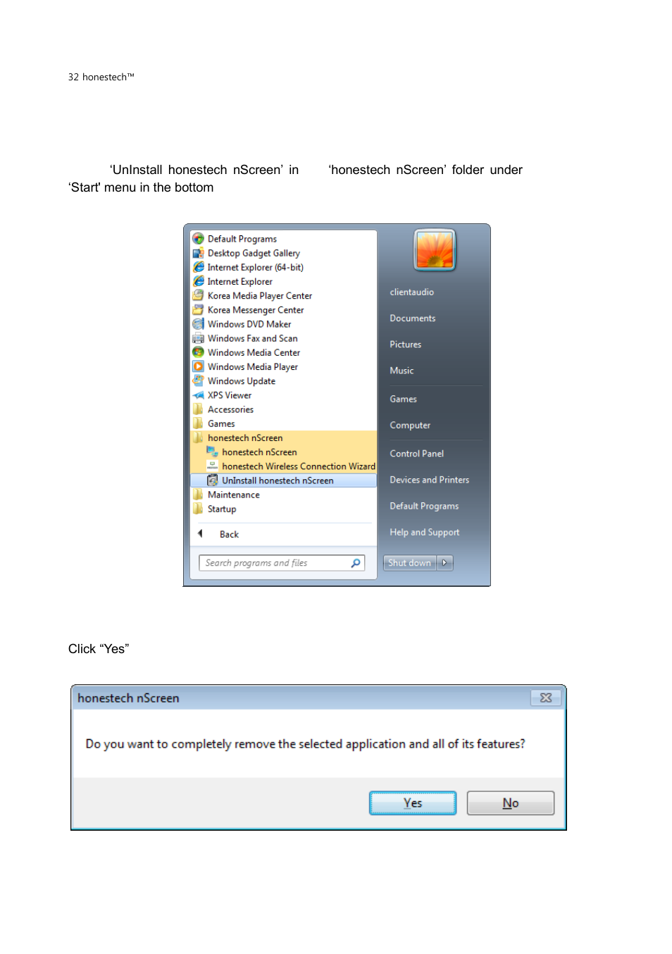 Uninstall nscreen deluxe | Honestech nScreen Deluxe User Manual | Page 32 / 43