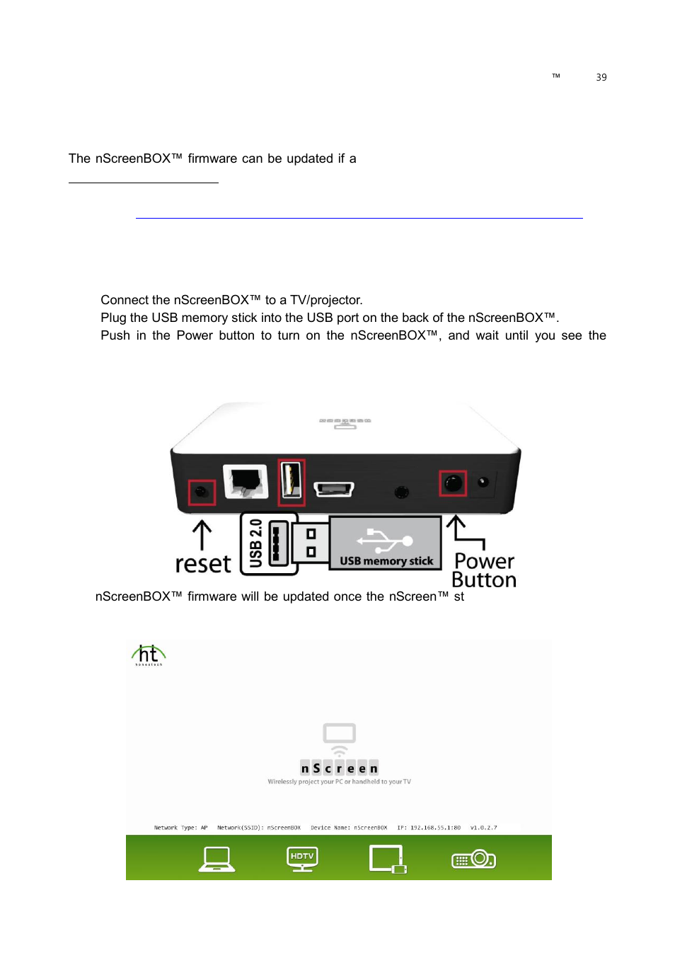 Firmware update | Honestech nScreen Deluxe User Manual | Page 39 / 43