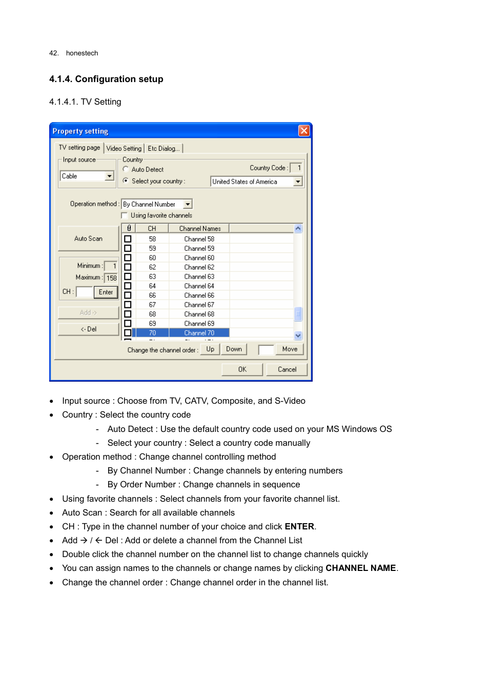 Configuration setup | Honestech MY-IPTV Anywhere Mobile 2.0 Deluxe User Manual | Page 42 / 78