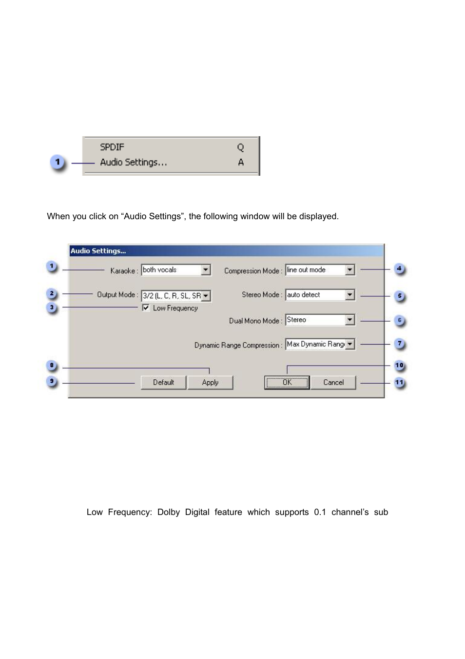Audio setting | Honestech DVD Player 3.0 User Manual | Page 25 / 48