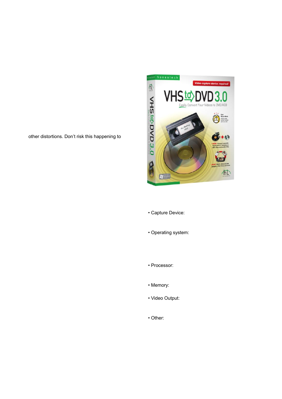 Vhs to dvd 3.0, Honestech | Honestech DVD Player 3.0 User Manual | Page 33 / 48