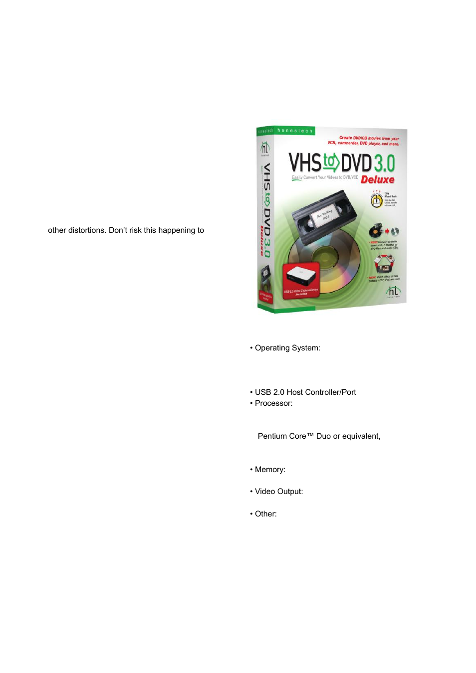 Vhs to dvd 3.0 deluxe, Honestech | Honestech DVD Player 3.0 User Manual | Page 34 / 48