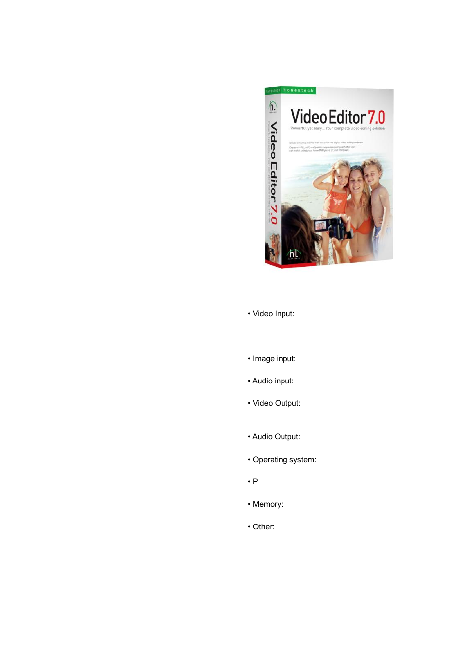 Video editor 7.0, Honestech | Honestech DVD Player 3.0 User Manual | Page 38 / 48