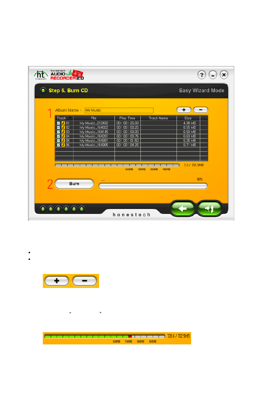Step 6. burn cd | Honestech Audio Recorder 2.0 Deluxe User Manual | Page 19 / 49