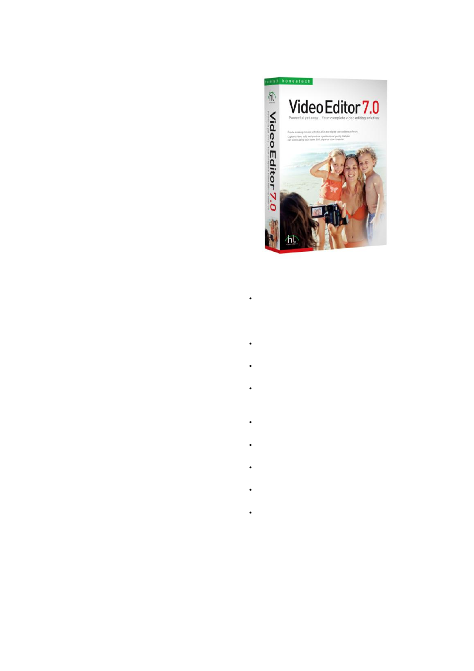 Video editor 7.0, Honestech | Honestech Audio Recorder 2.0 Deluxe User Manual | Page 45 / 49