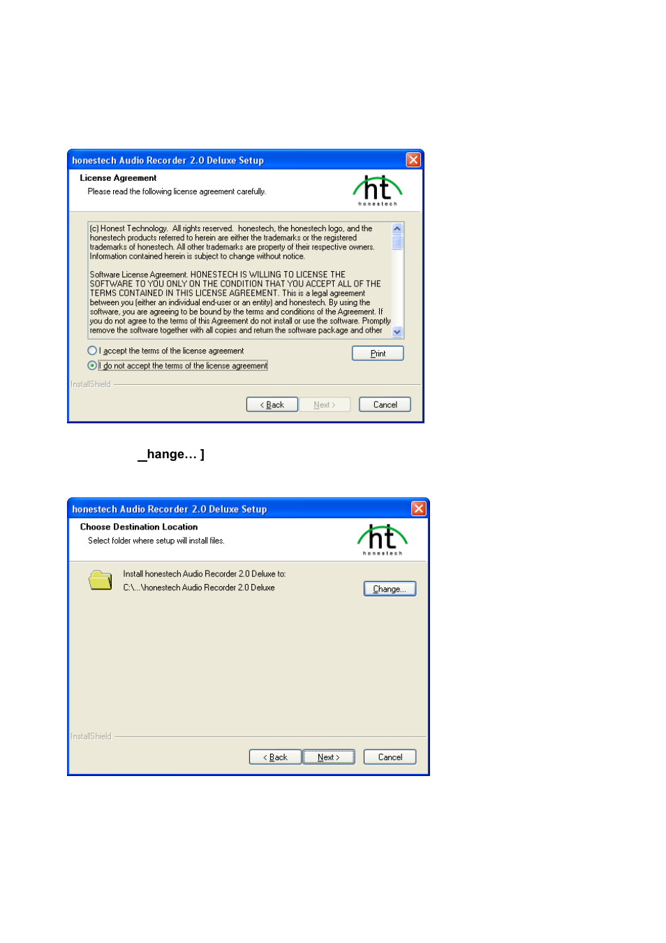 Read the license agreement | Honestech Audio Recorder 2.0 Deluxe User Manual | Page 8 / 49