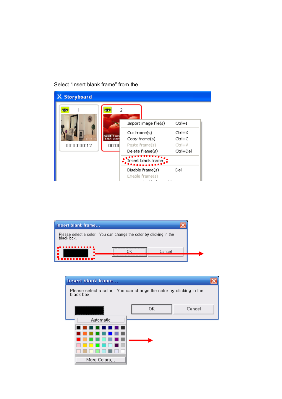 Insert blank frame(s) | Honestech Claymation Studio User Manual | Page 24 / 64
