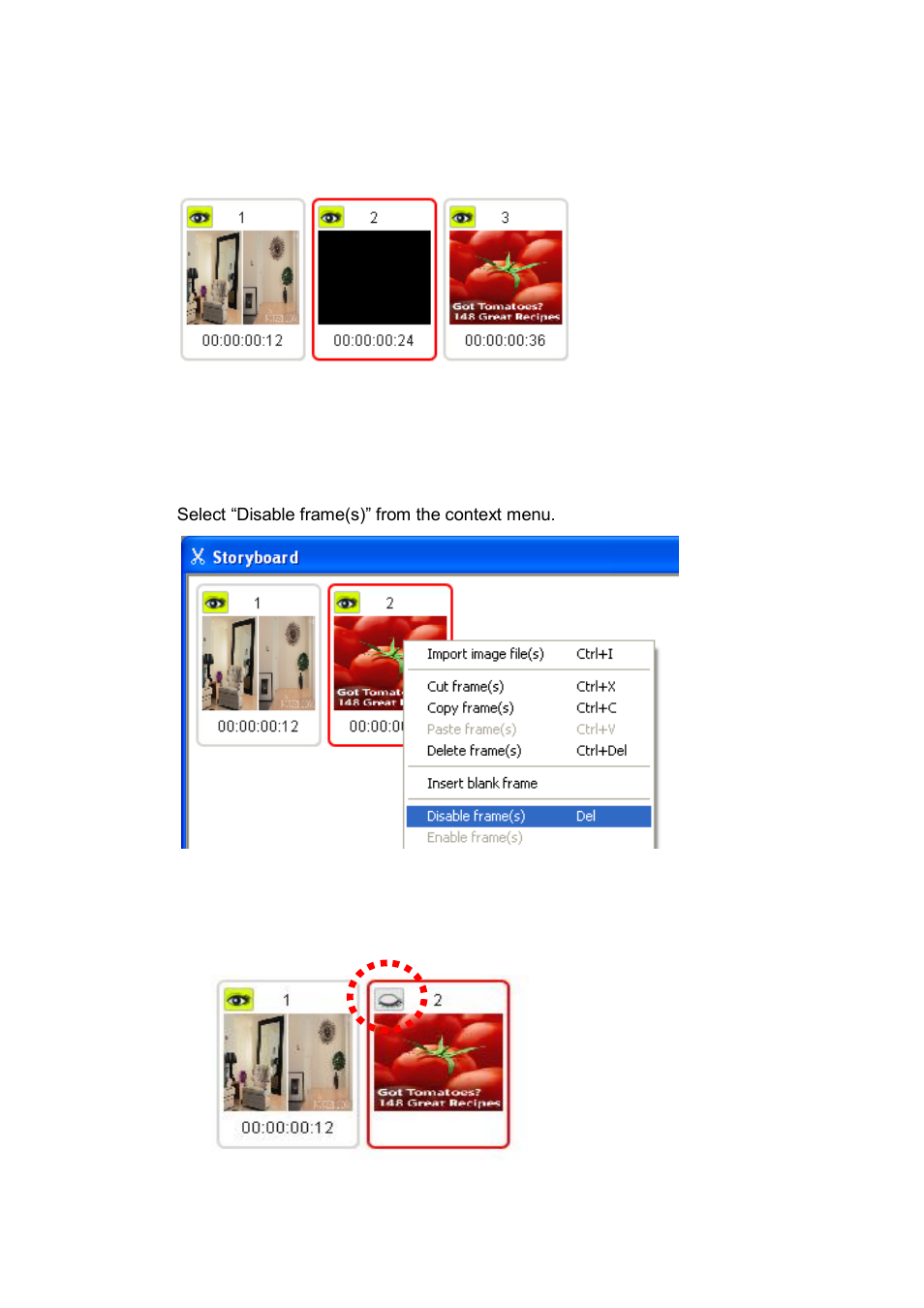 Disable frame(s) | Honestech Claymation Studio User Manual | Page 25 / 64