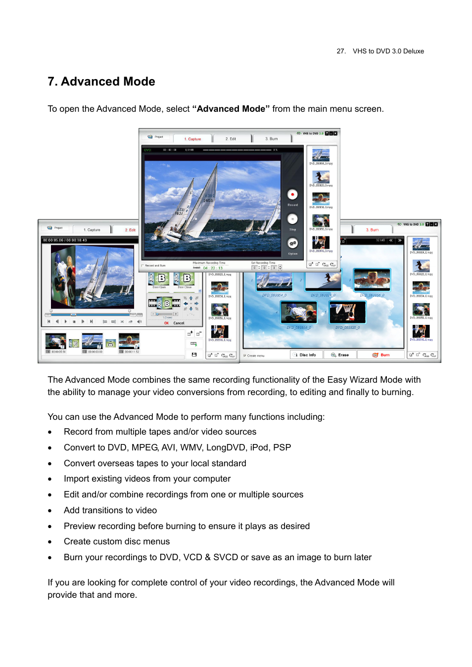 Advanced mode | Honestech VHS to DVD 3.0 Deluxe User Manual | Page 27 / 83