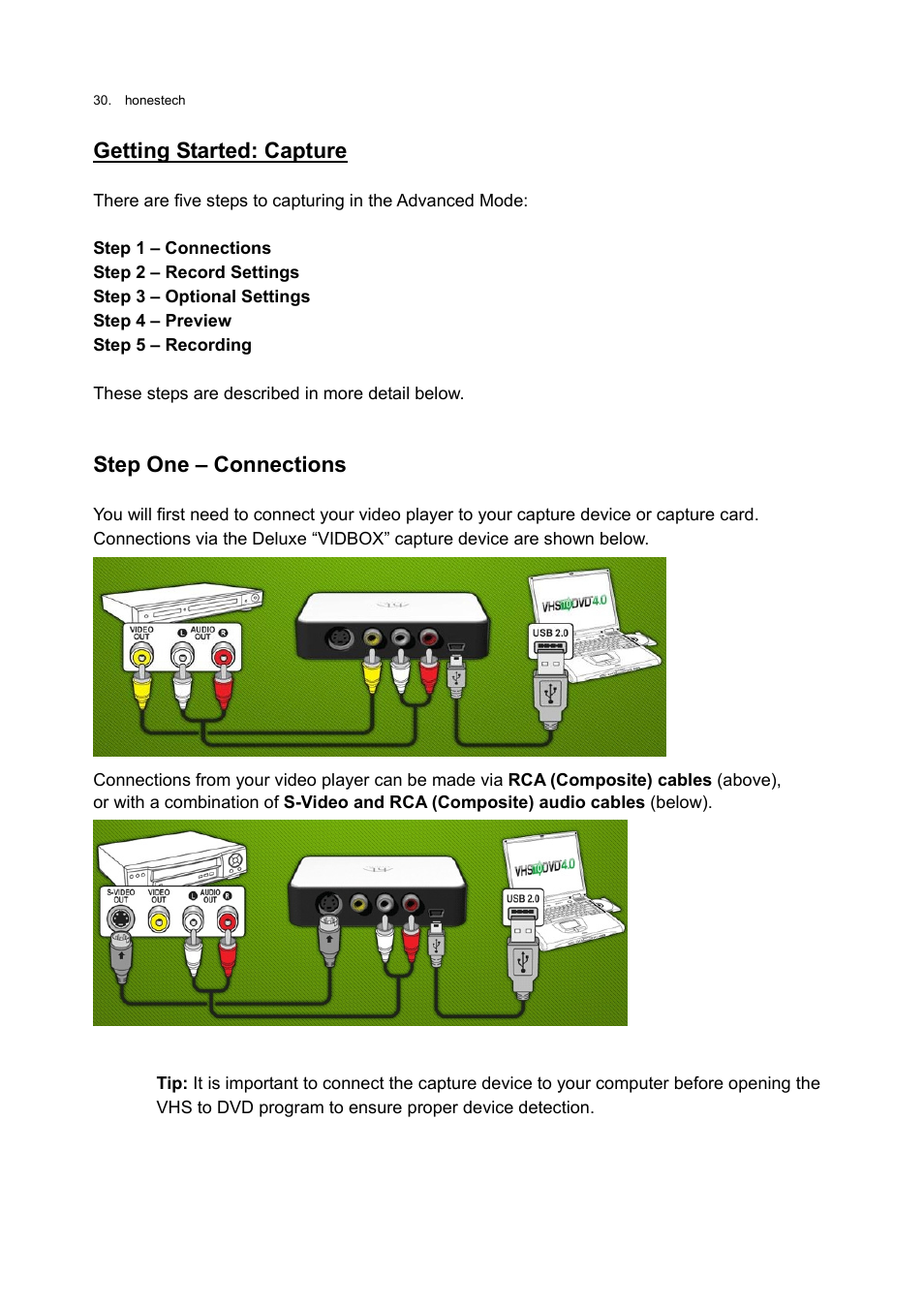 Honestech VHS to DVD 3.0 Deluxe User Manual | Page 30 / 83